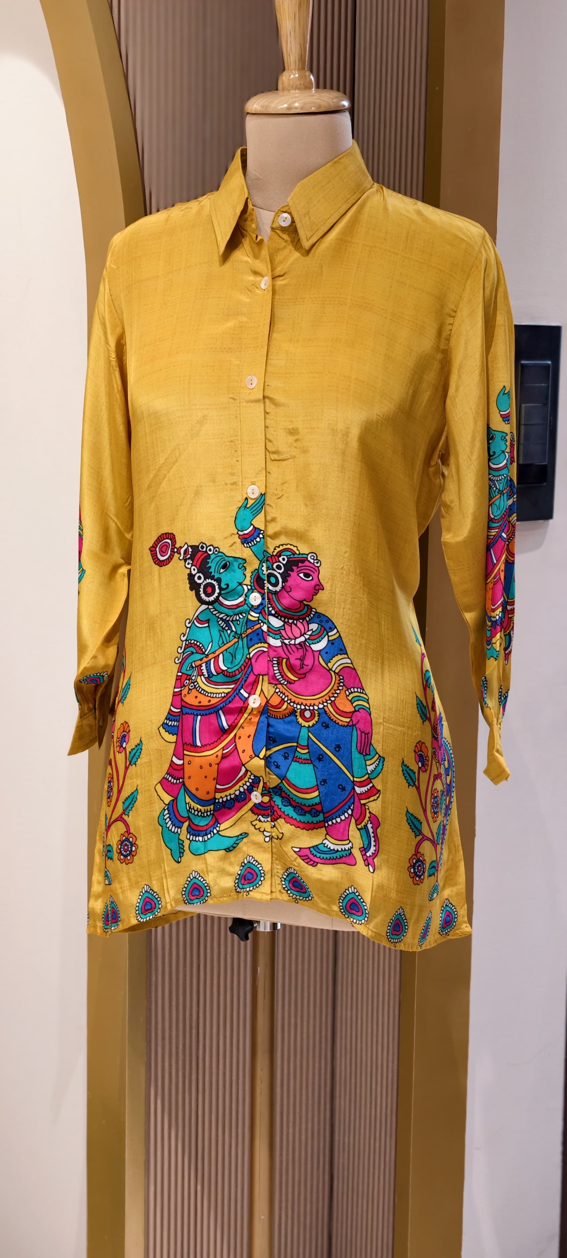 Stylish Crepe Printed Shirt Collection with Button-Down Design Contemporary Fusion Wear-14020-21-22 RB01