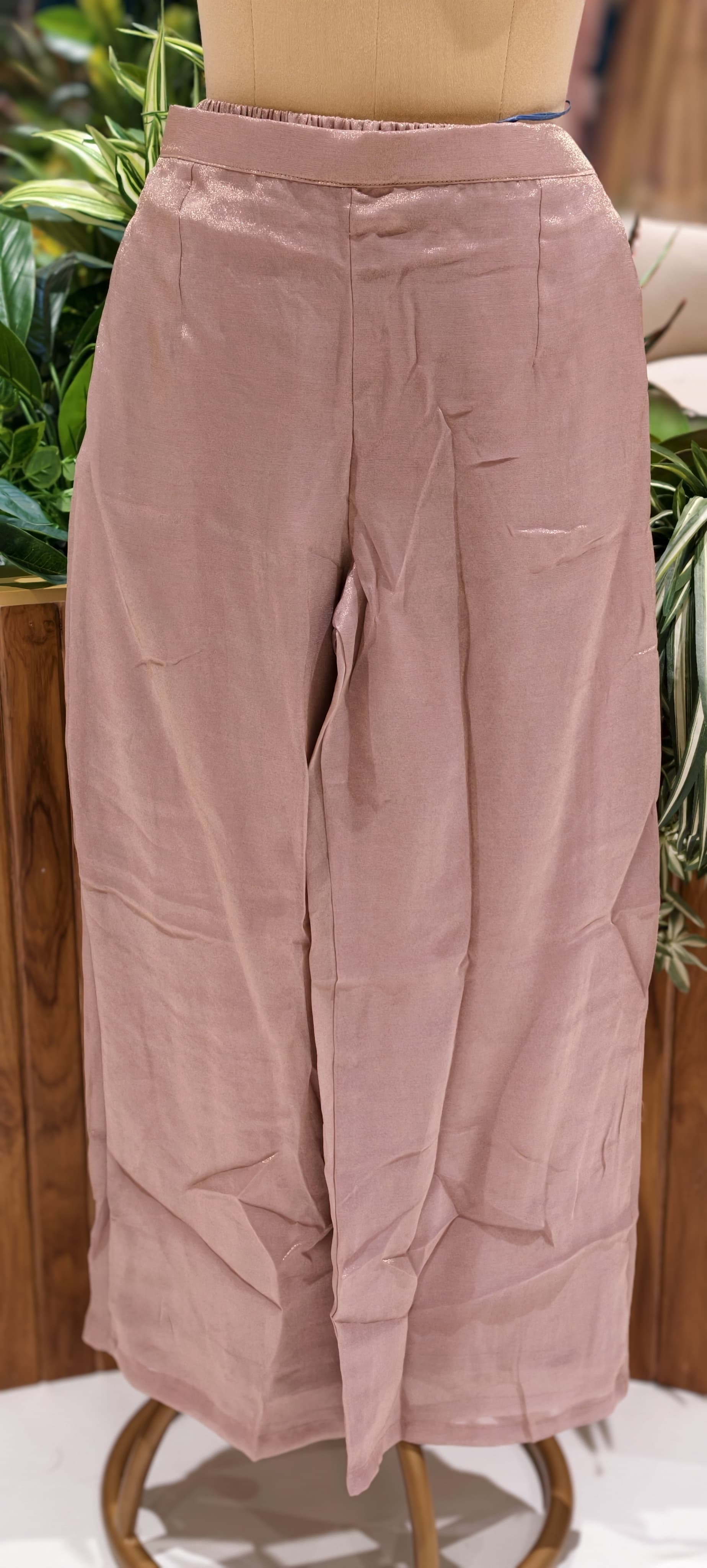 Luxury Shimmer Tissue Hand Embroidered Kurta with Palazzo Set-13812