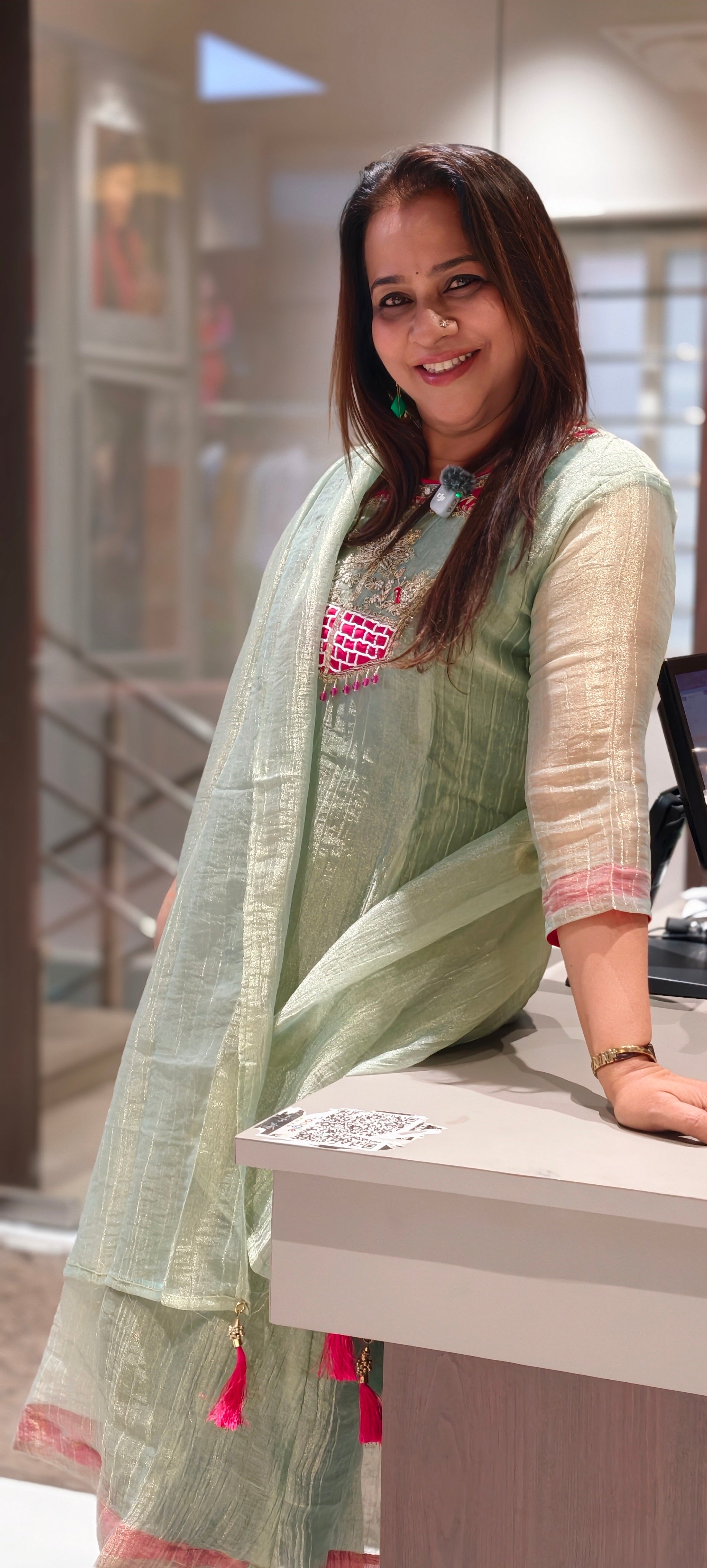 Graceful Pastel Ethnic Kurta with Statement Embroidered Neckline Salsa A-Line Full Suit Set With Dupatta- 15765