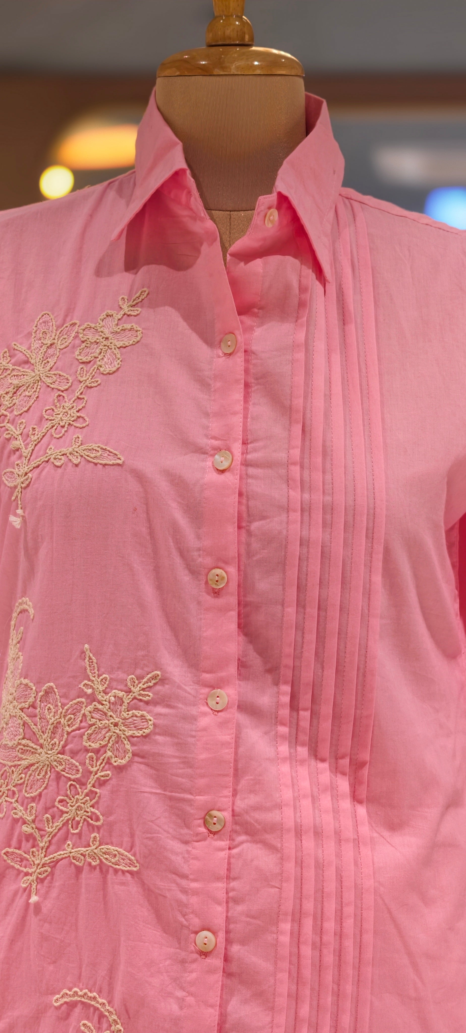 Summer Style Light shade Cotton Collar Kurta Pant-13937