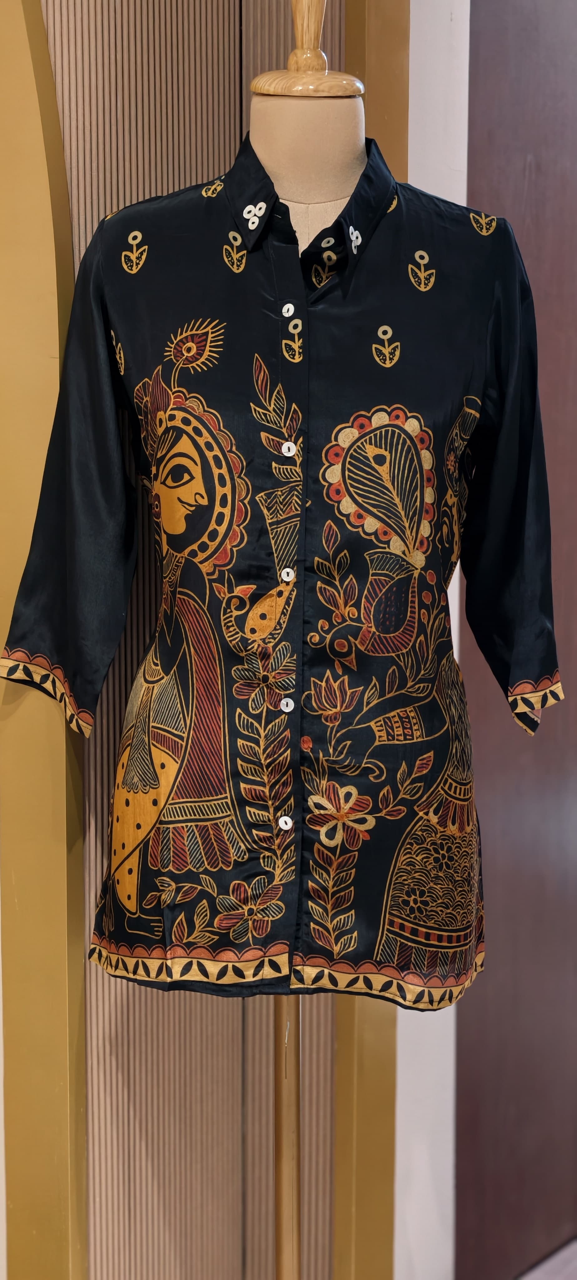 Stylish Crepe Printed Shirt Collection with Button-Down Design Contemporary Fusion Wear-14020-21-22 RB01