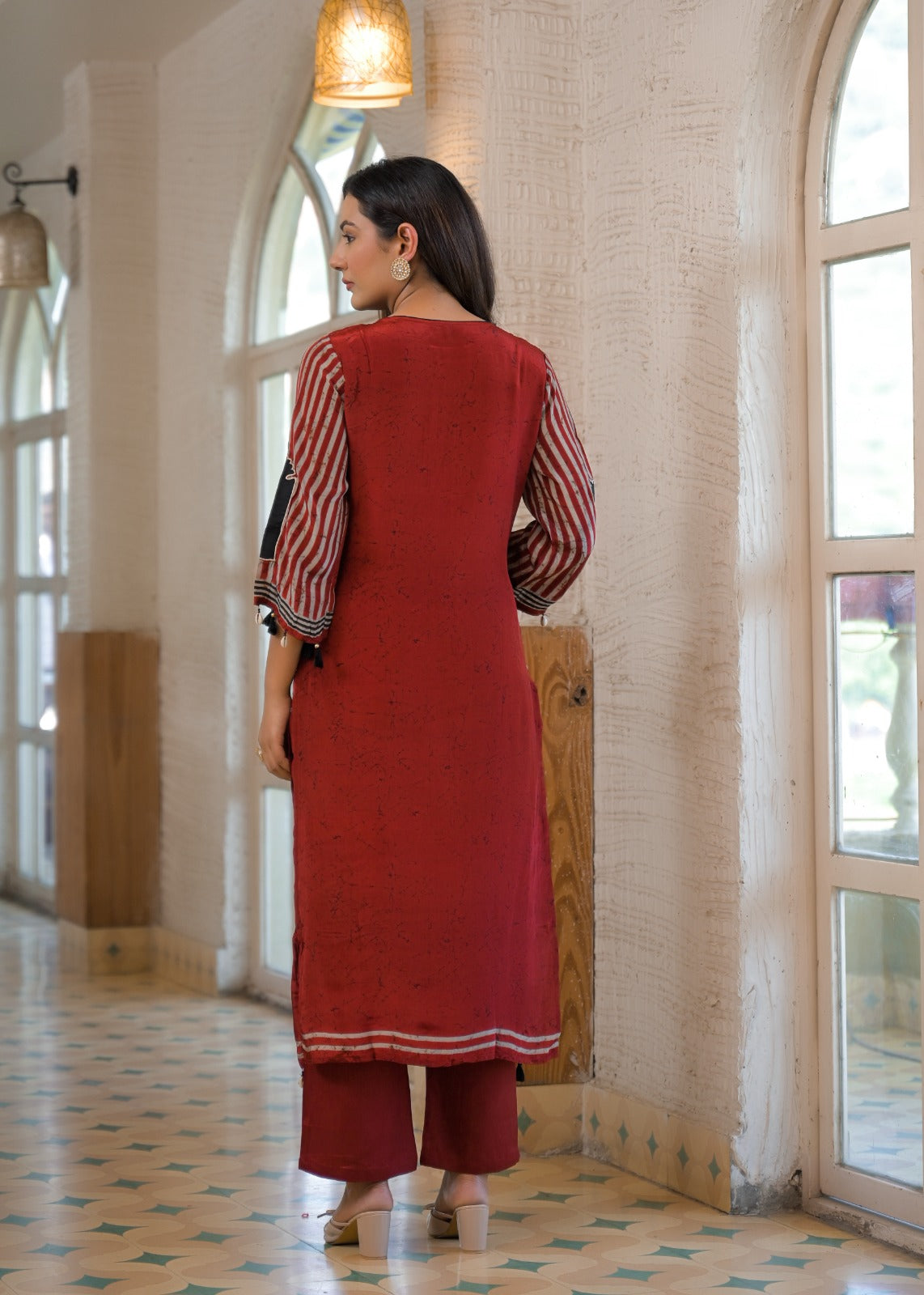 Pure Crepe Printed full suit set-12222