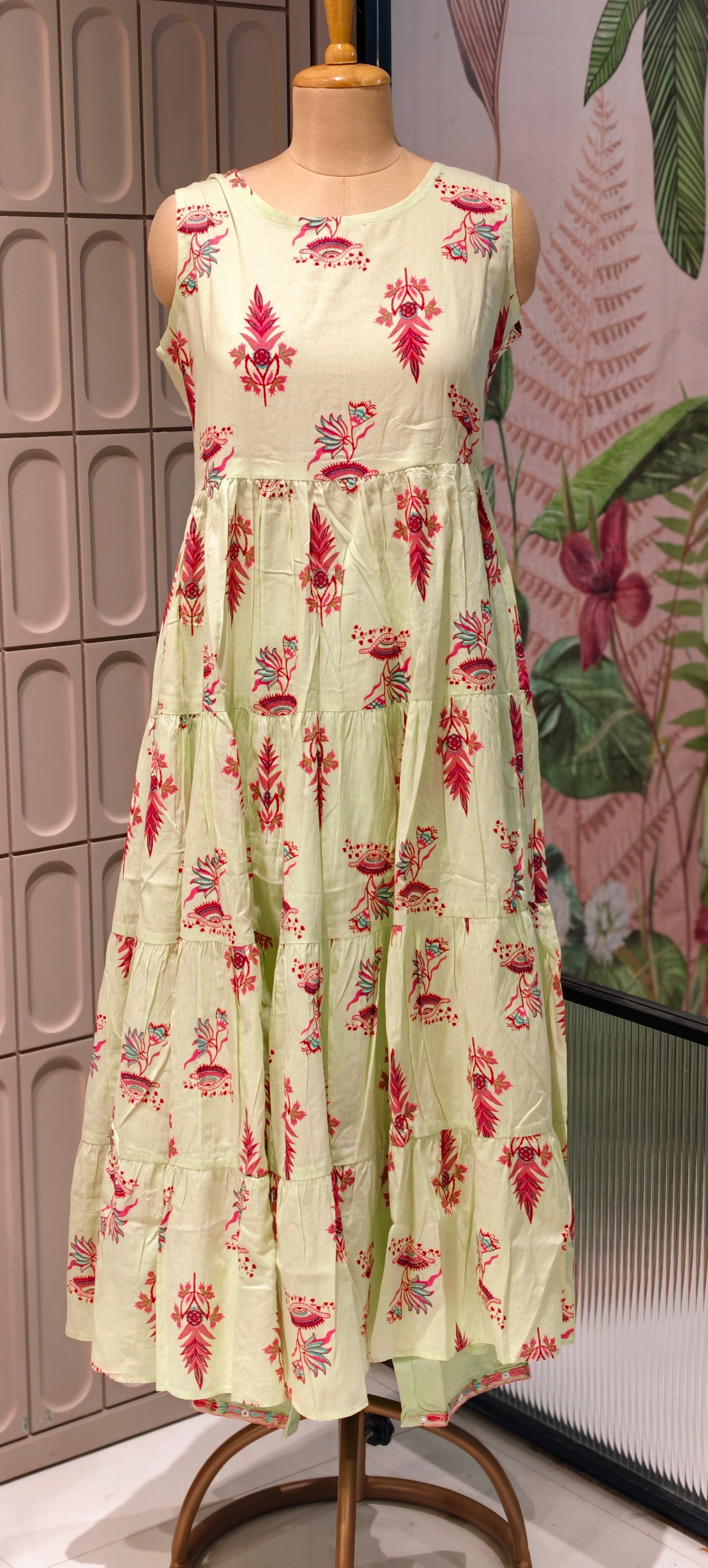 Elegant Floral Embellished Premium Double Layer Organza Gown with Cotton Inner & Embroidered Dupatta 13960  RB10