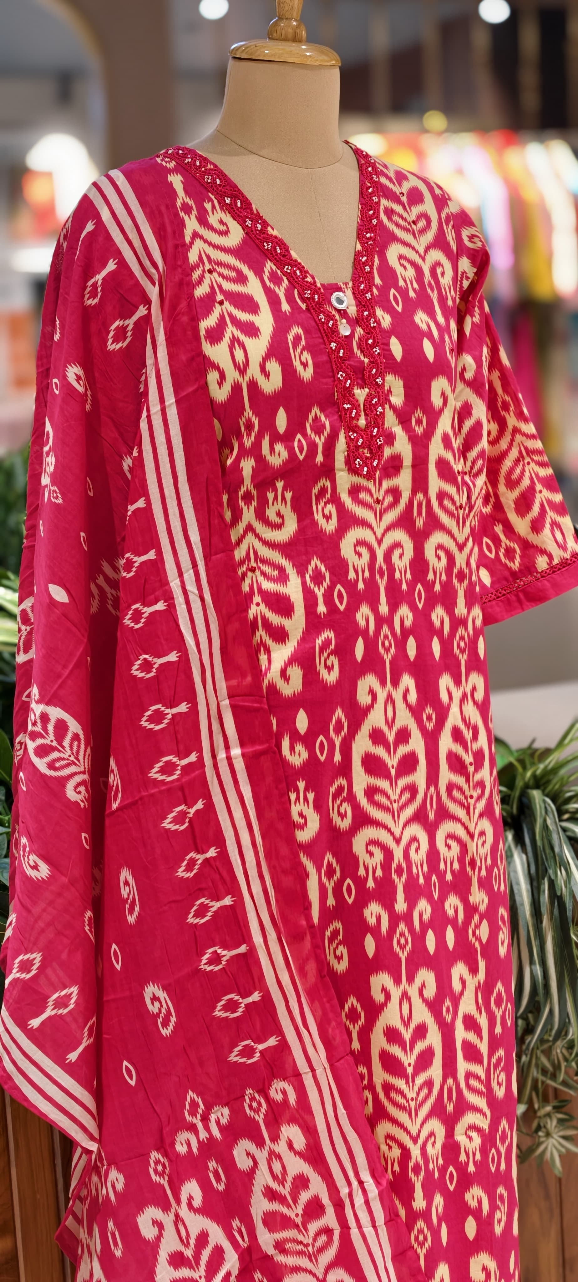 Soft Breathable Elegant Cotton Printed Kurta Pant Set with Dupatta-13845