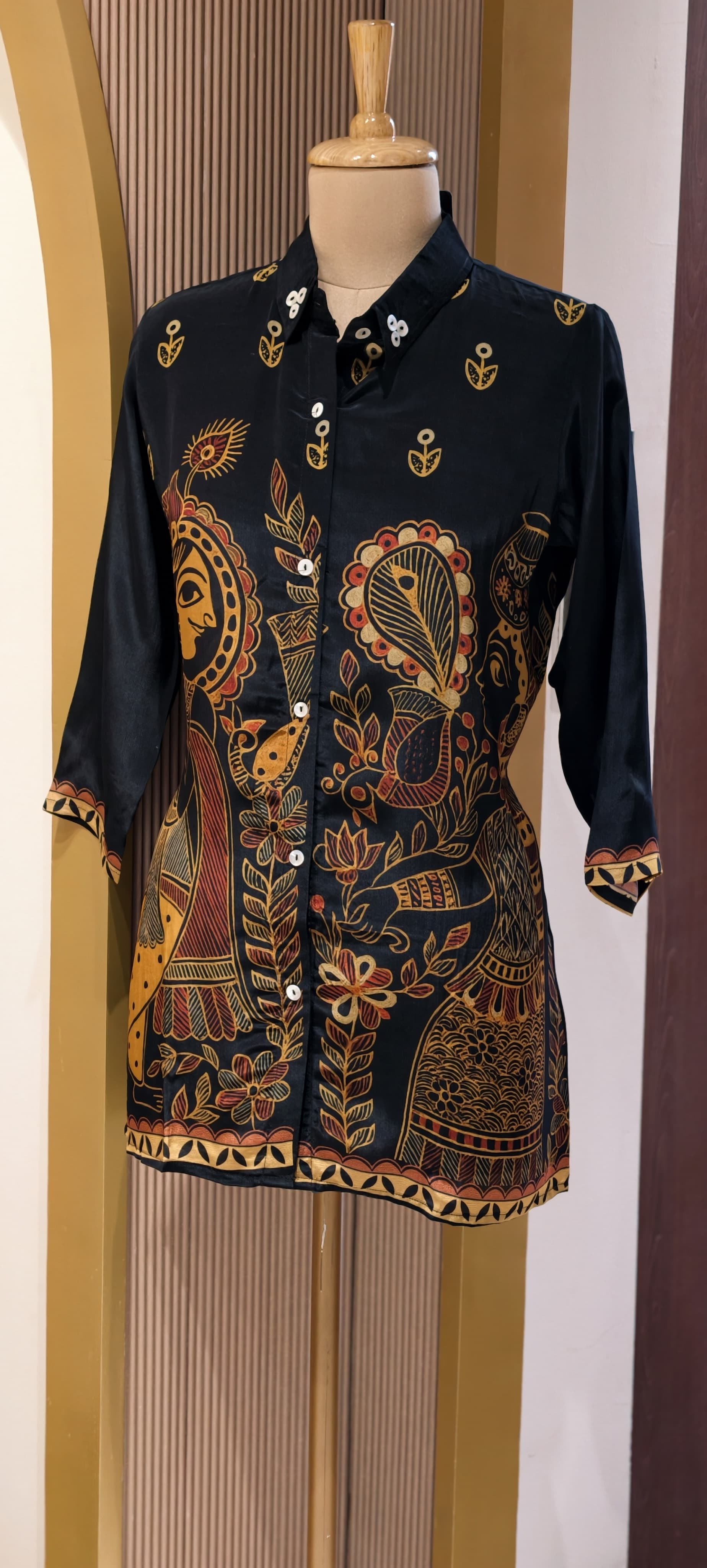 Stylish Crepe Printed Shirt Collection with Button-Down Design Contemporary Fusion Wear-14020-21-22 RB01