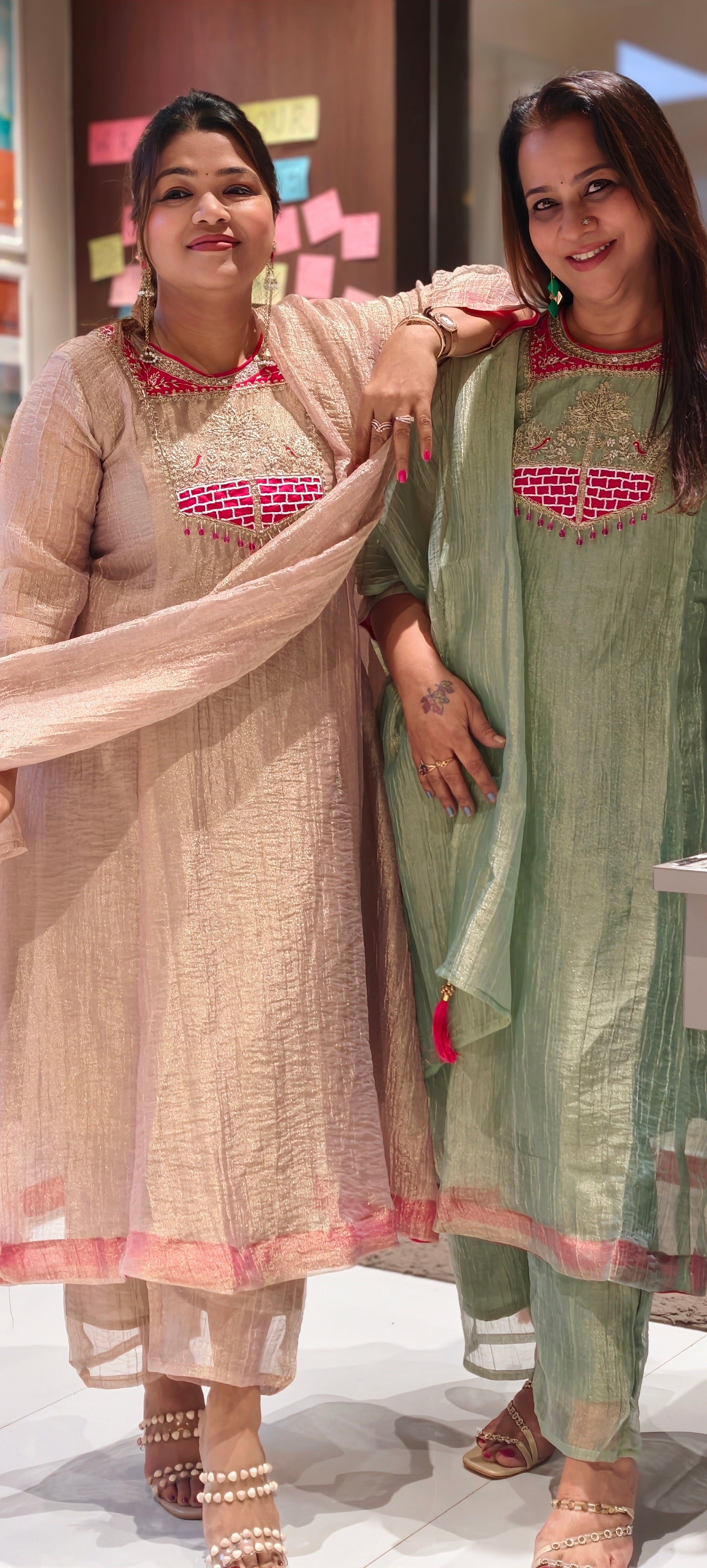 Graceful Pastel Ethnic Kurta with Statement Embroidered Neckline Salsa A-Line Full Suit Set With Dupatta- 15765