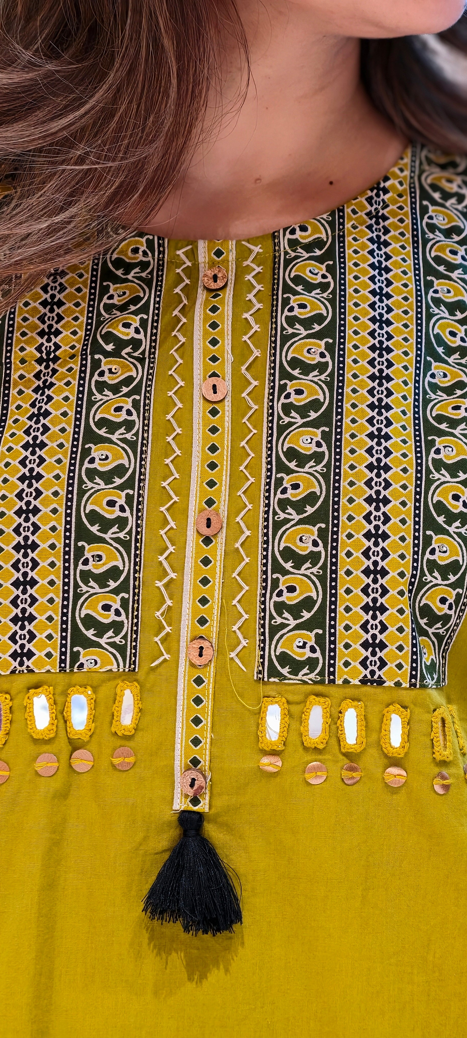 Summer Style Cotton Kurta with Bottom And Printed Yoke13868