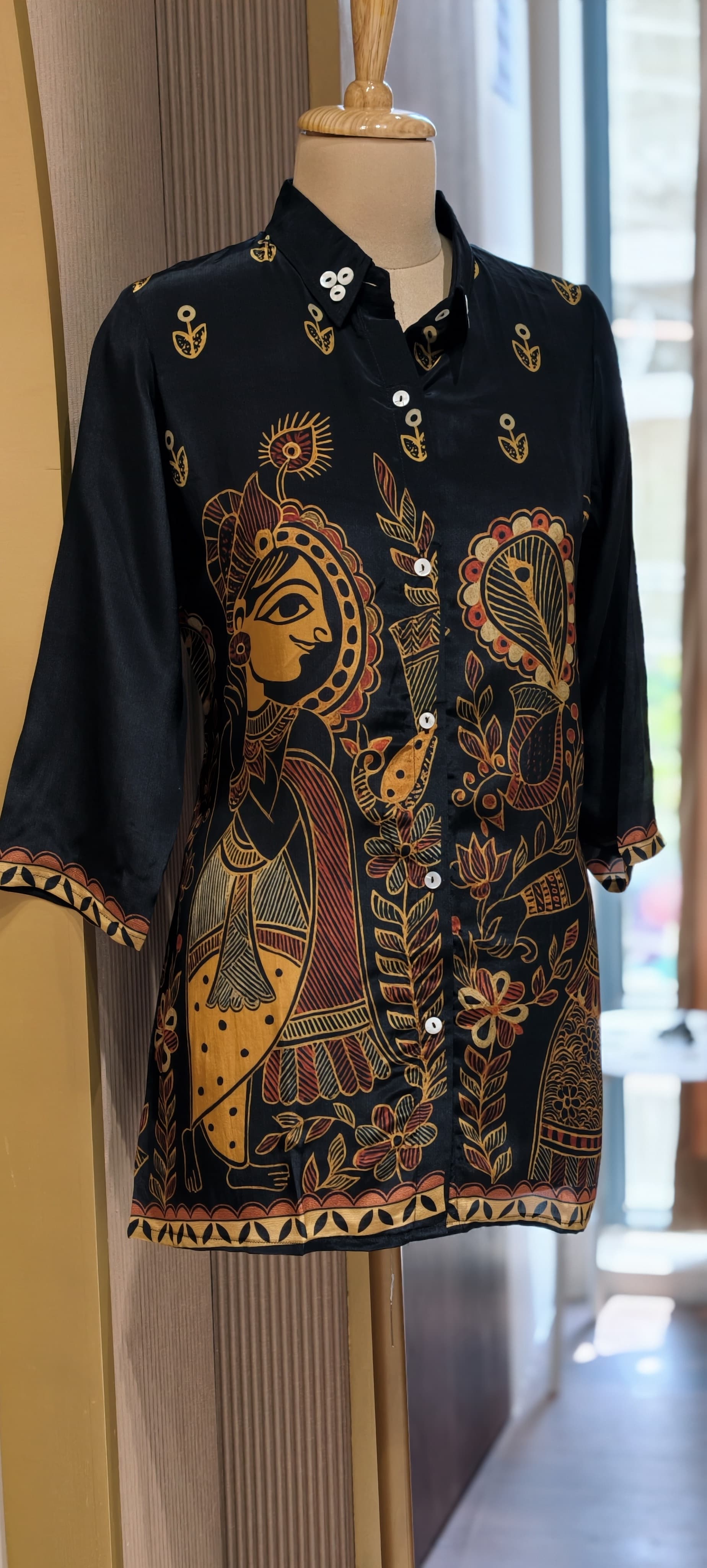 Stylish Crepe Printed Shirt Collection with Button-Down Design Contemporary Fusion Wear-14020-21-22 RB01